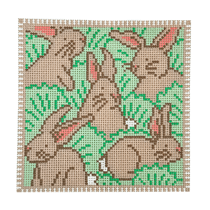 Bunnies Square Painted Canvas Coco Frank Studio - 1
