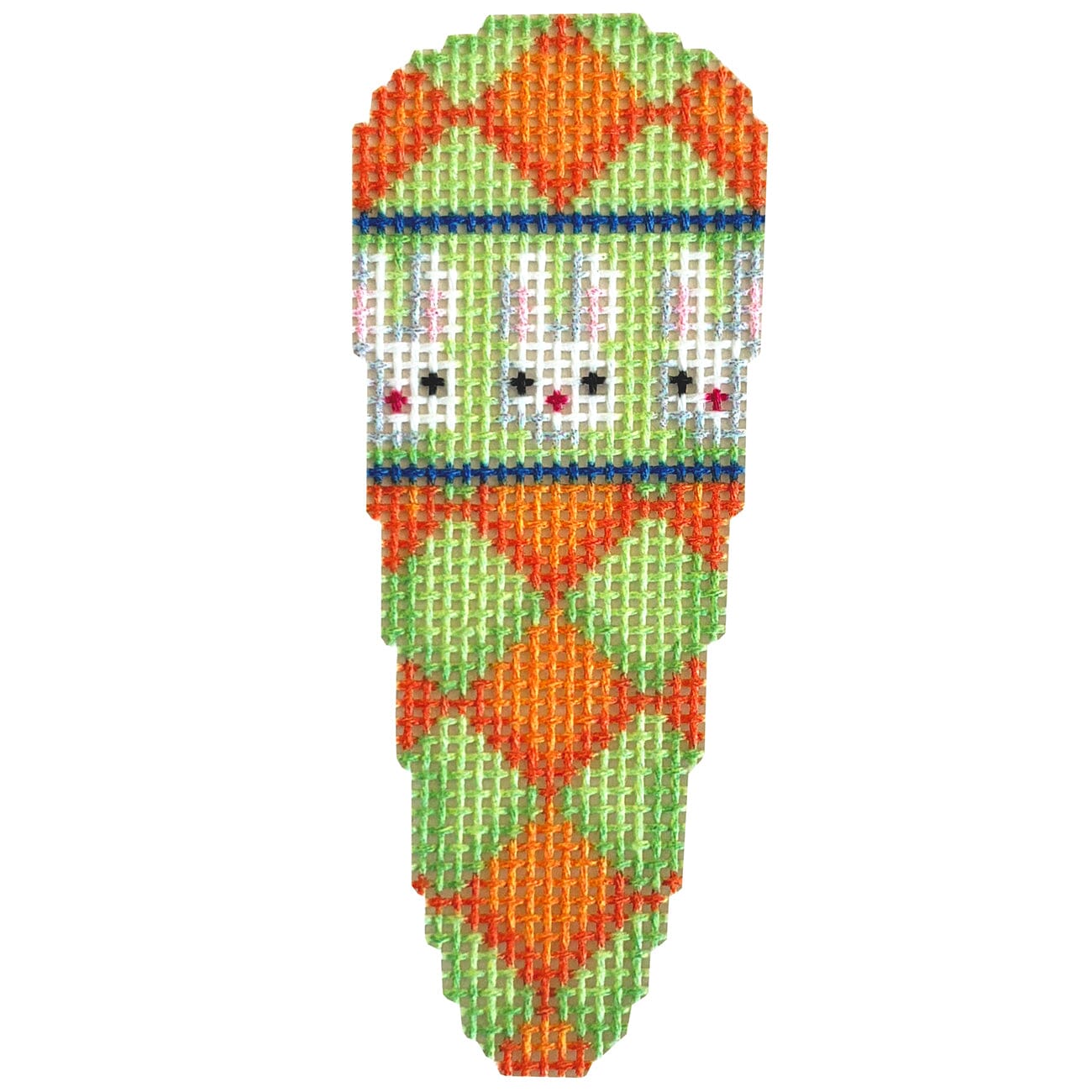 Bunnies/Harlequin Baby Carrot Printed Canvas Two Sisters Needlepoint