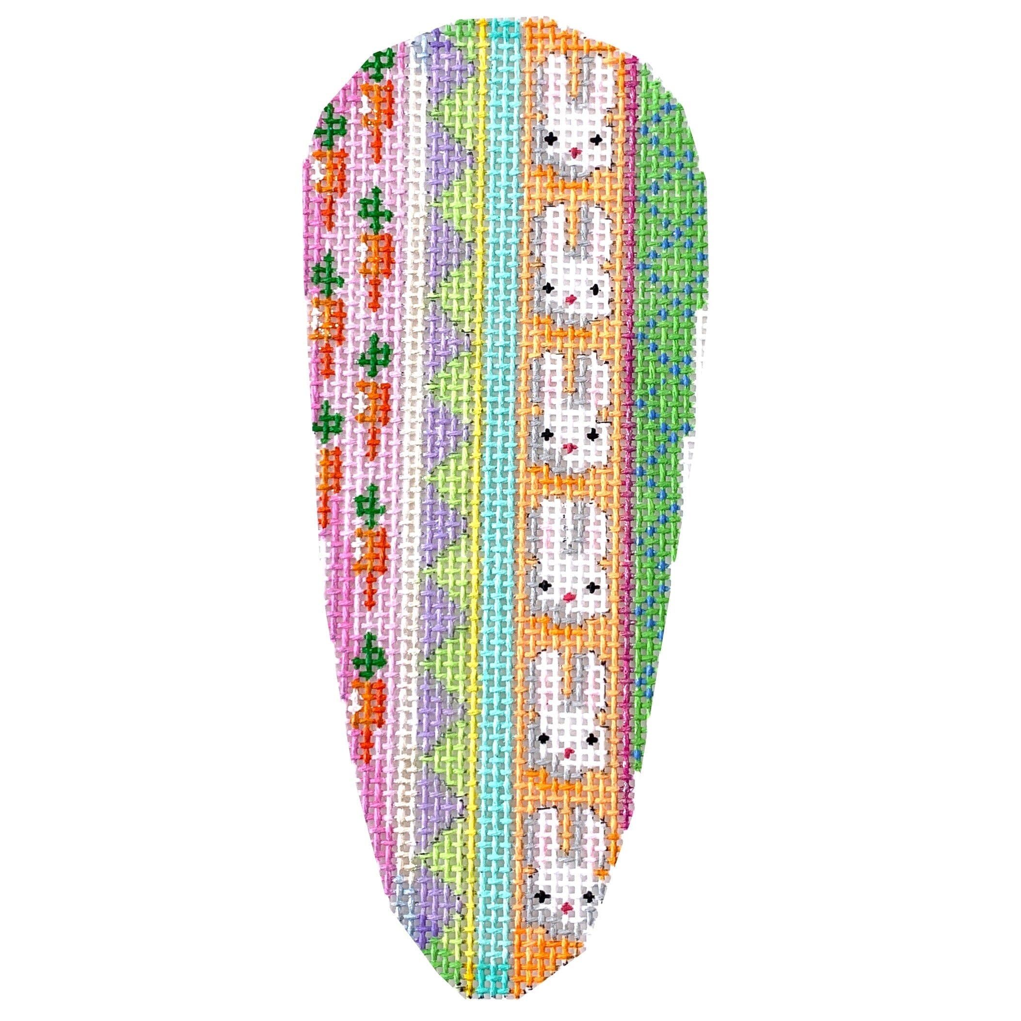 Bunnies/Vertical Patterns Carrot Printed Canvas Two Sisters Needlepoint - 1