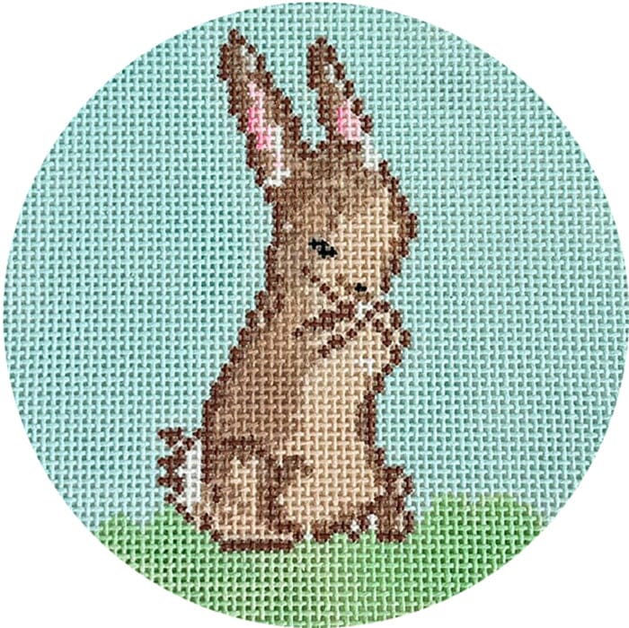 Bunny 1 Round Painted Canvas Walker's Needlepoint - 1