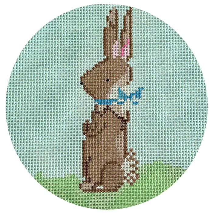 Bunny 3 Round Painted Canvas Walker's Needlepoint - 1