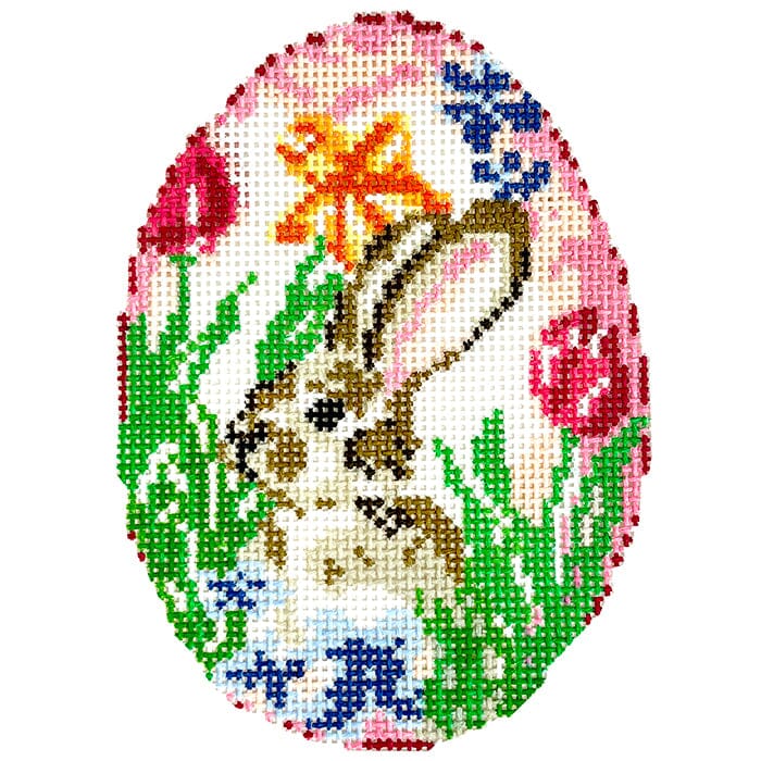 Bunny Egg Floral Painted Canvas KCN Designers - 1