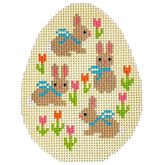 Bunny Egg Quartet Painted Canvas Le Point Studio - 1