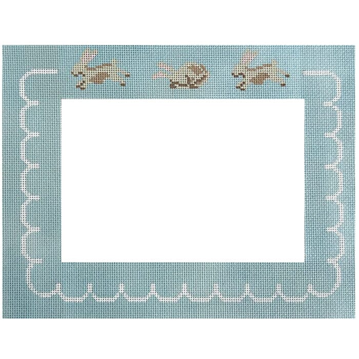 Bunny Frame Blue Painted Canvas Spruce Street Studio - 1