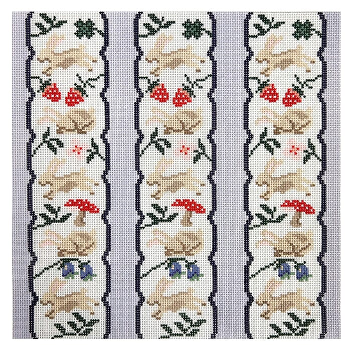 Bunny Garden Pillow Painted Canvas Spruce Street Studio - 1
