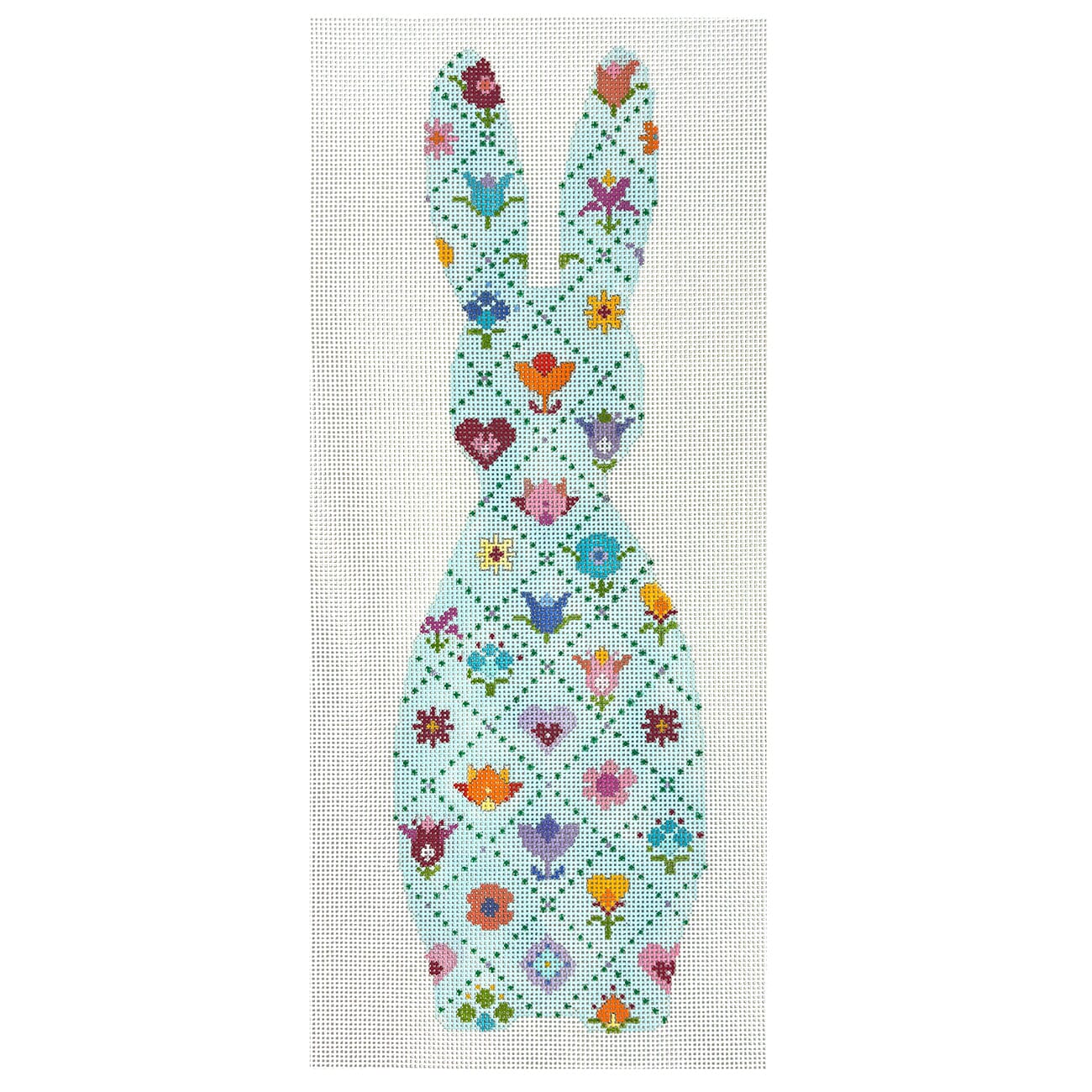 Bunny Grid Painted Canvas Blueberry Point Canvas - 1