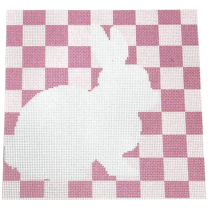Bunny Stencil/Pink Printed Canvas Two Sisters Needlepoint - 1