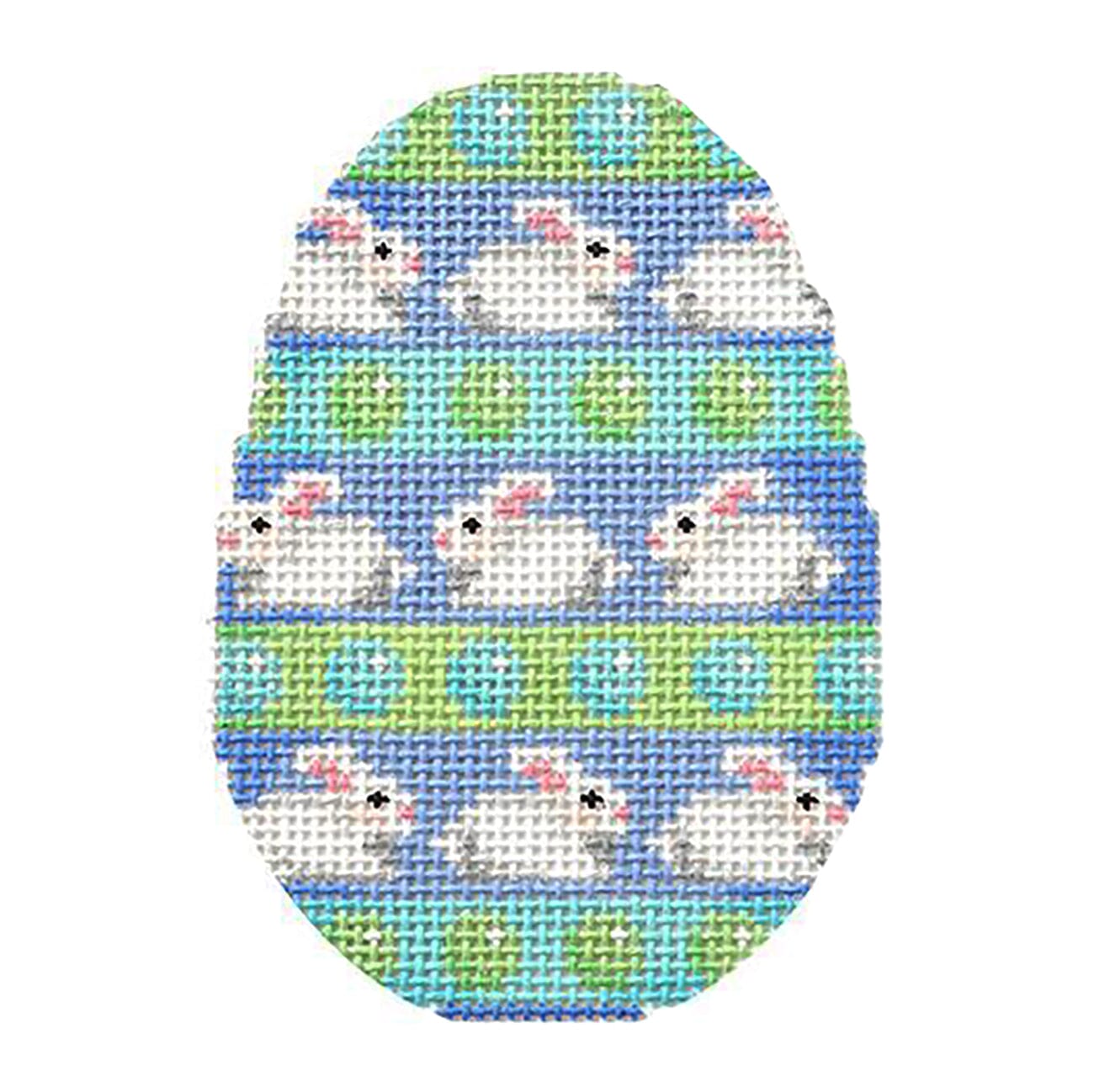 Bunny/Dots Egg Printed Canvas Two Sisters Needlepoint - 1