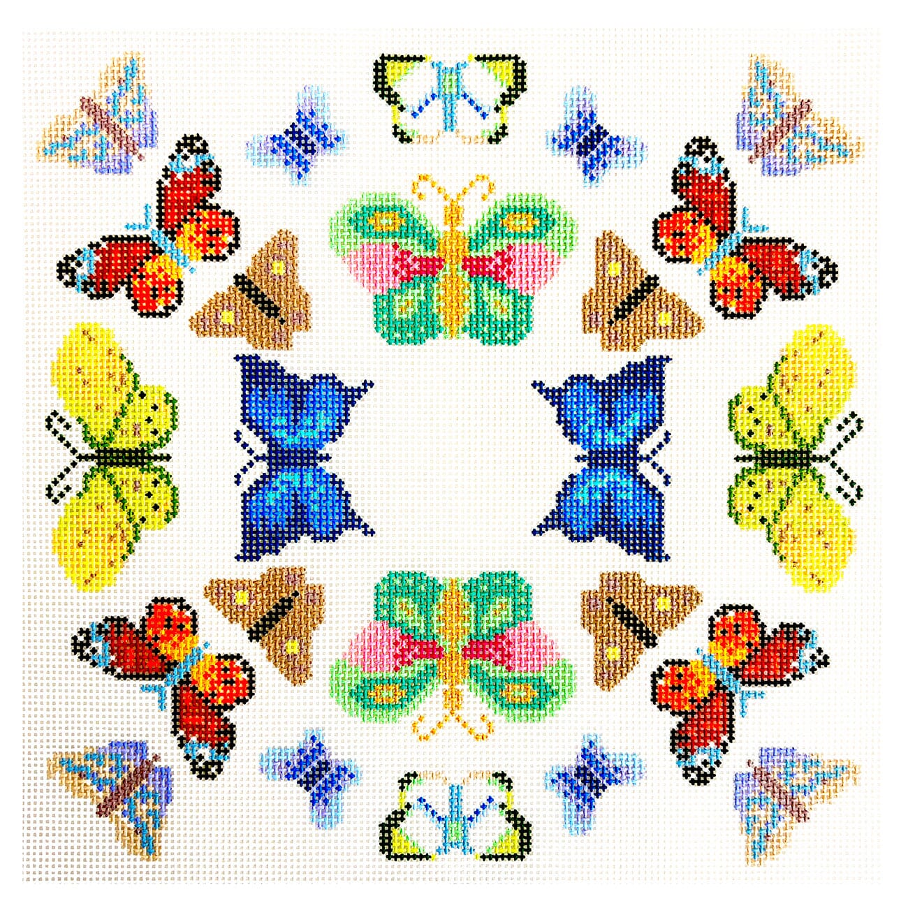 Butterfly Mandala 10x10 Painted Canvas Mopsey Designs - 1