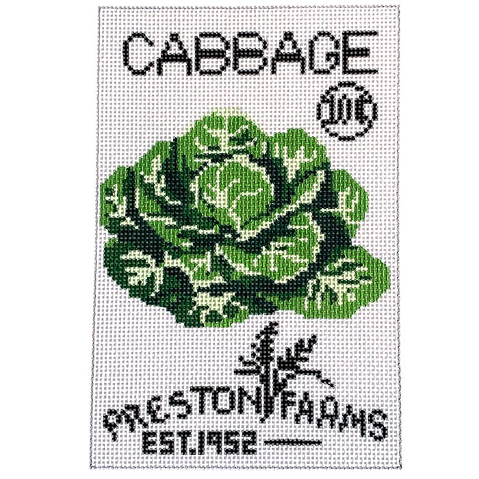 Cabbage Seed Packet Painted Canvas Laura Love Designs - 1