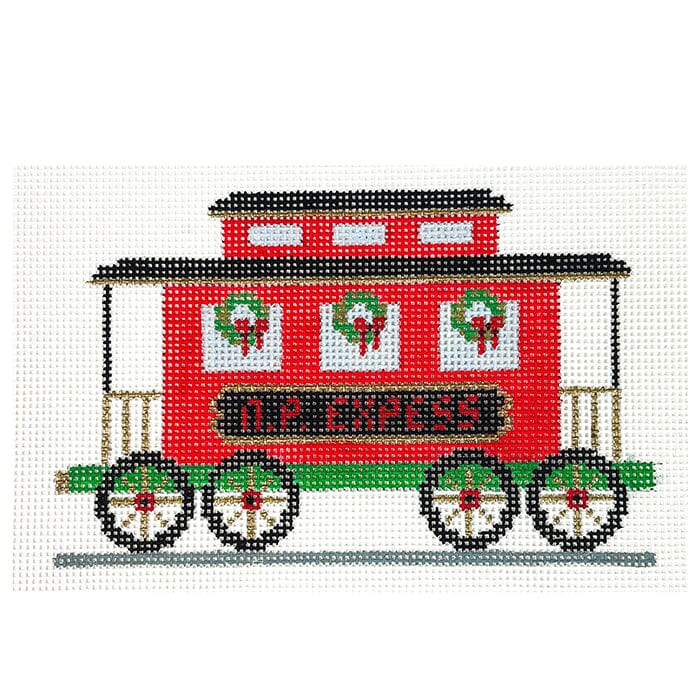 Caboose North Pole Express Painted Canvas Susan Roberts Needlepoint Designs Inc. - 1
