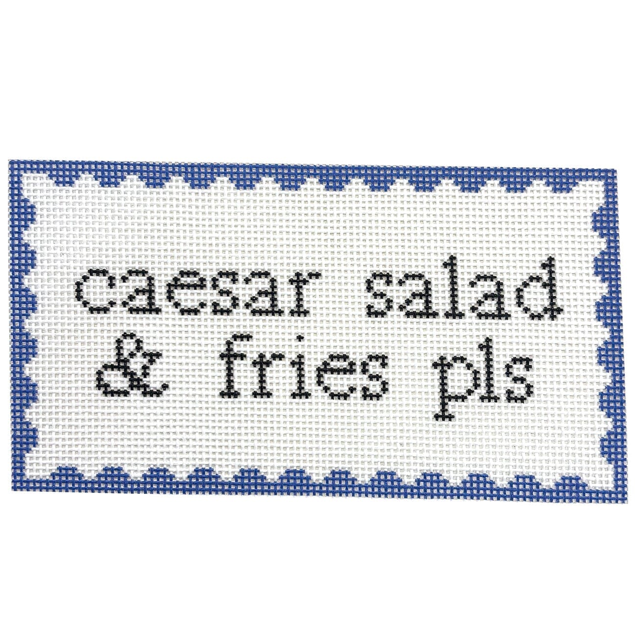 Caesar Salad & Fries Pls! 13 Mesh Painted Canvas Ivy Thread Needlepoint - 1
