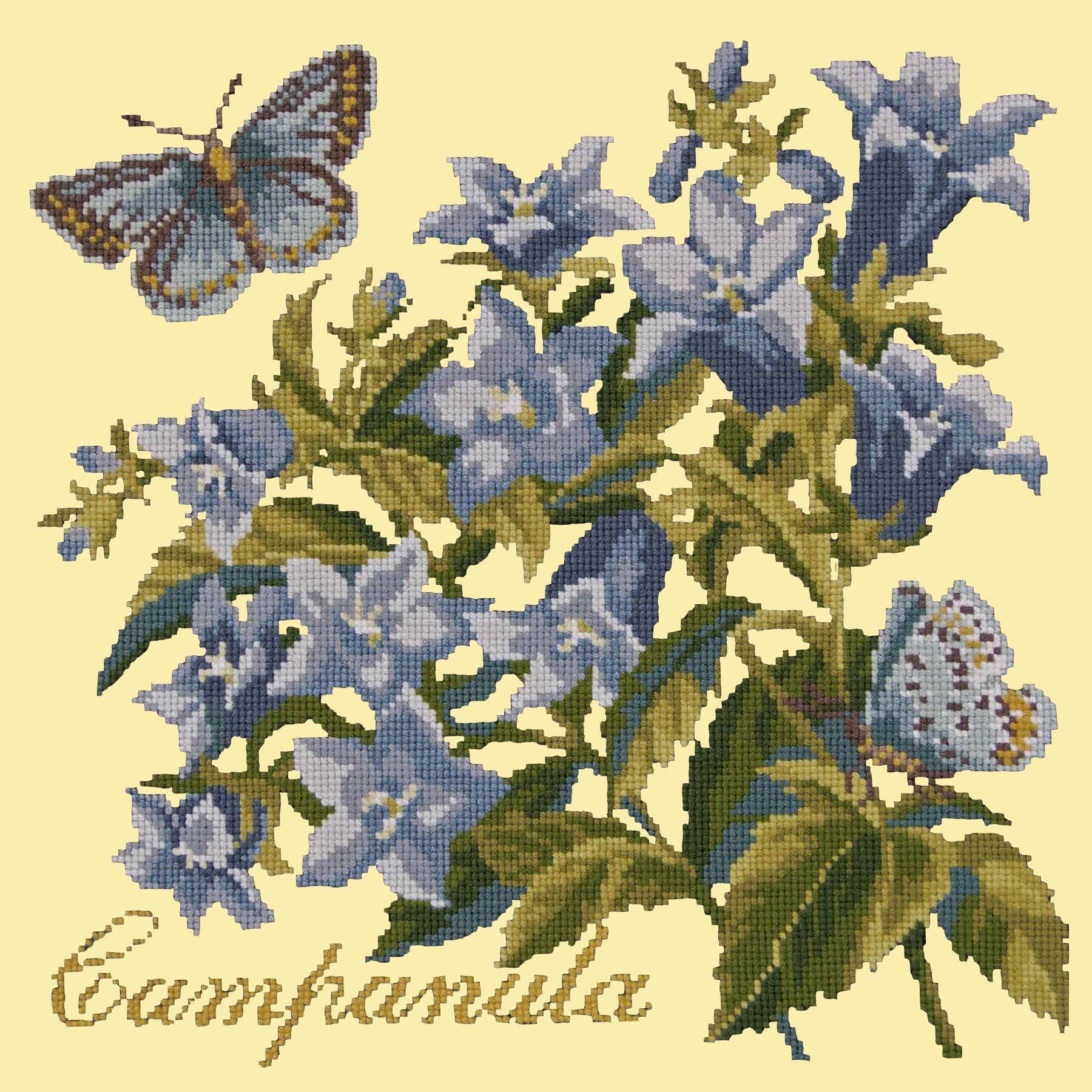 Campanula Needlepoint Kit Kits Elizabeth Bradley Design Butter Yellow
