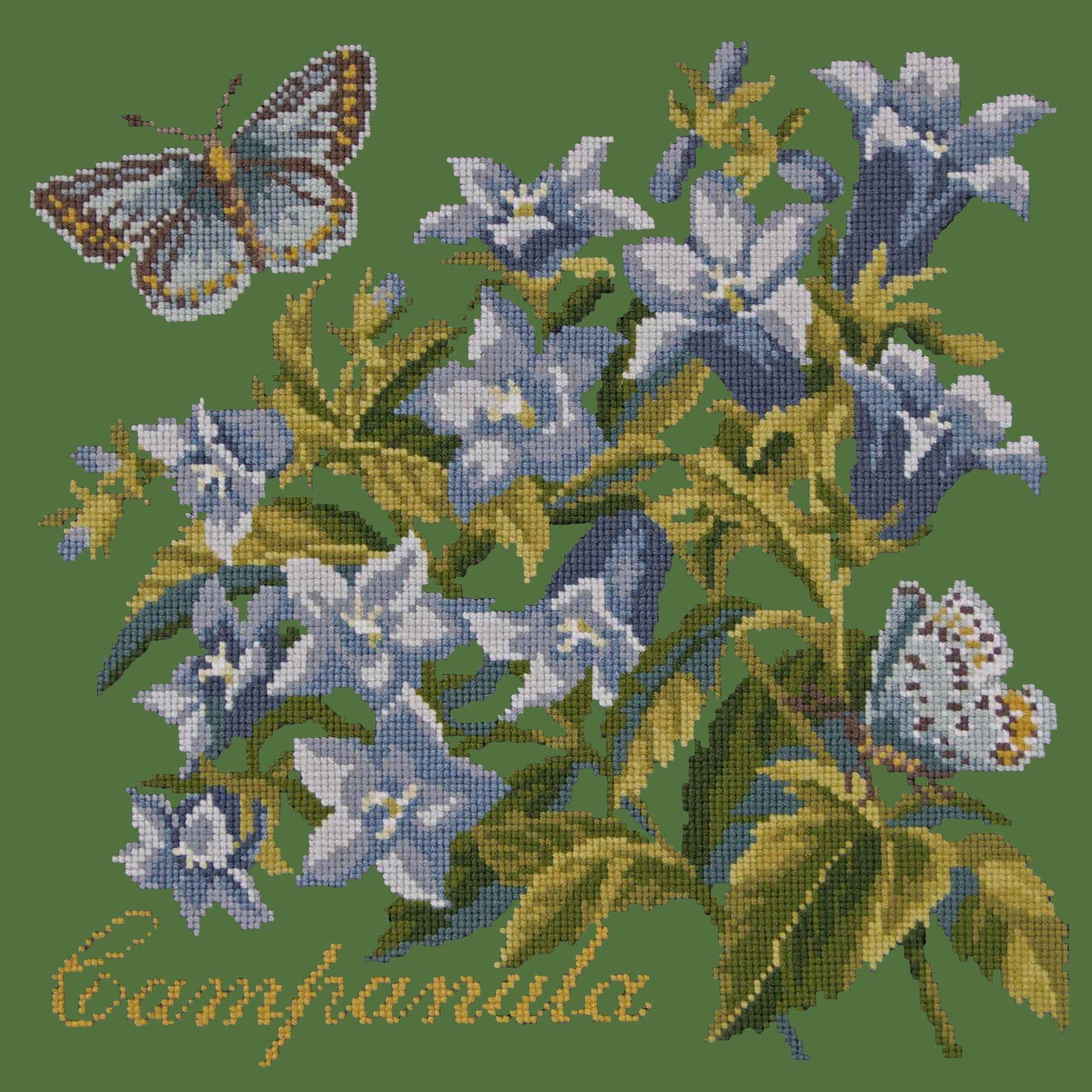 Campanula Needlepoint Kit Kits Elizabeth Bradley Design Dark Green