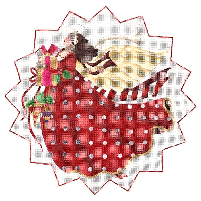Candy Cane Angel Tree Topper Painted Canvas Melissa Shirley Designs - 1