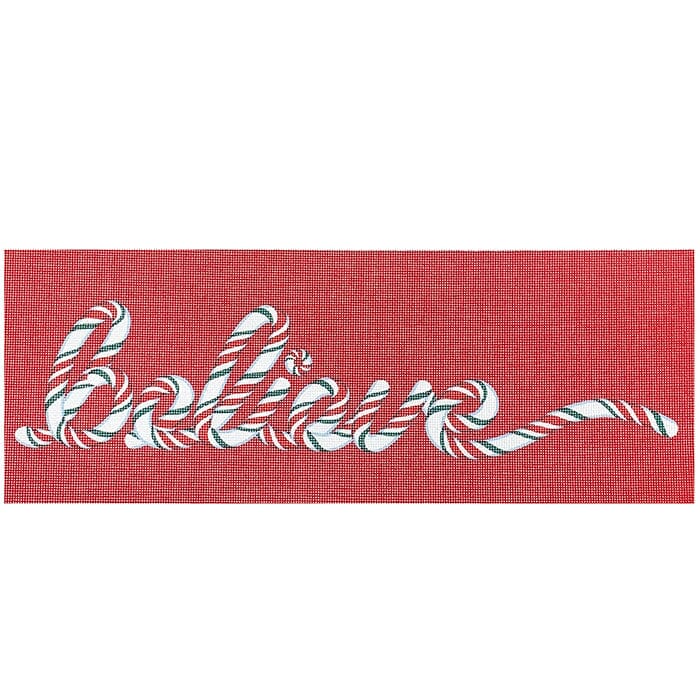 Candy Cane Believe Painted Canvas Pepperberry Designs - 1