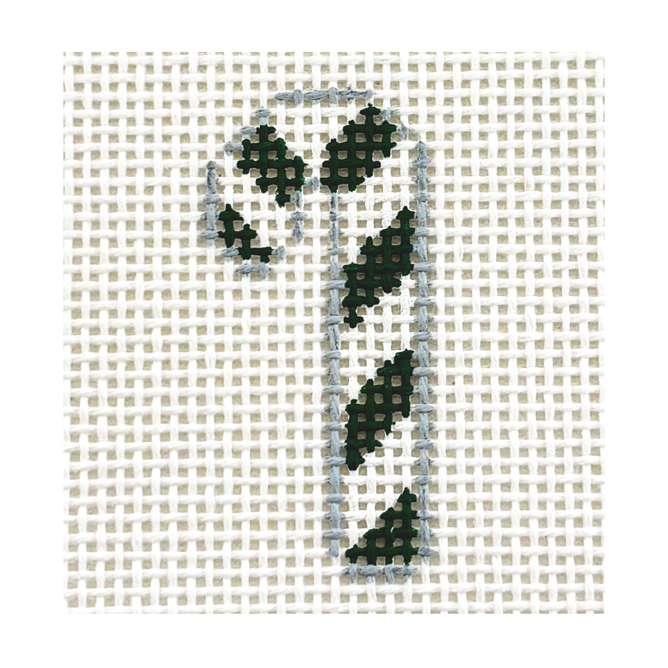 Candy Cane Mini Green Painted Canvas MF Needlepoint - 1