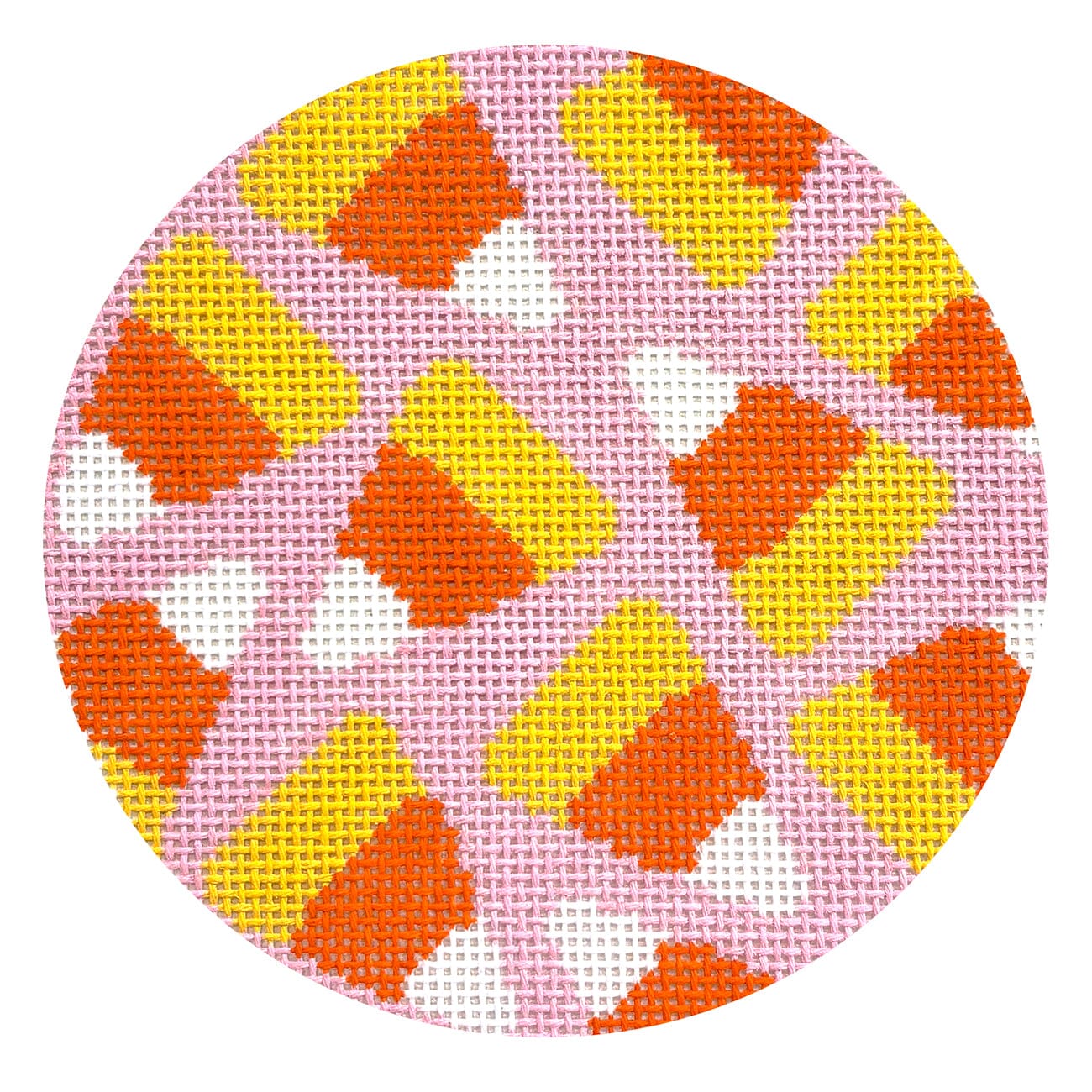Candy Corn Round Pink Painted Canvas The Collection Designs - 1