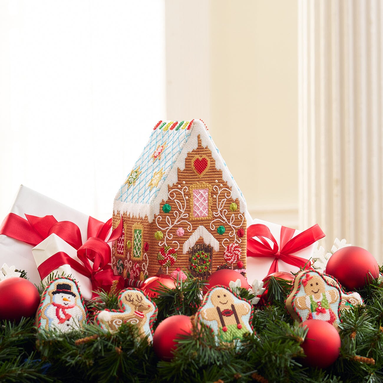 Candy Cottage Gingerbread House Kit & Online Class Online Classes Needlepoint To Go