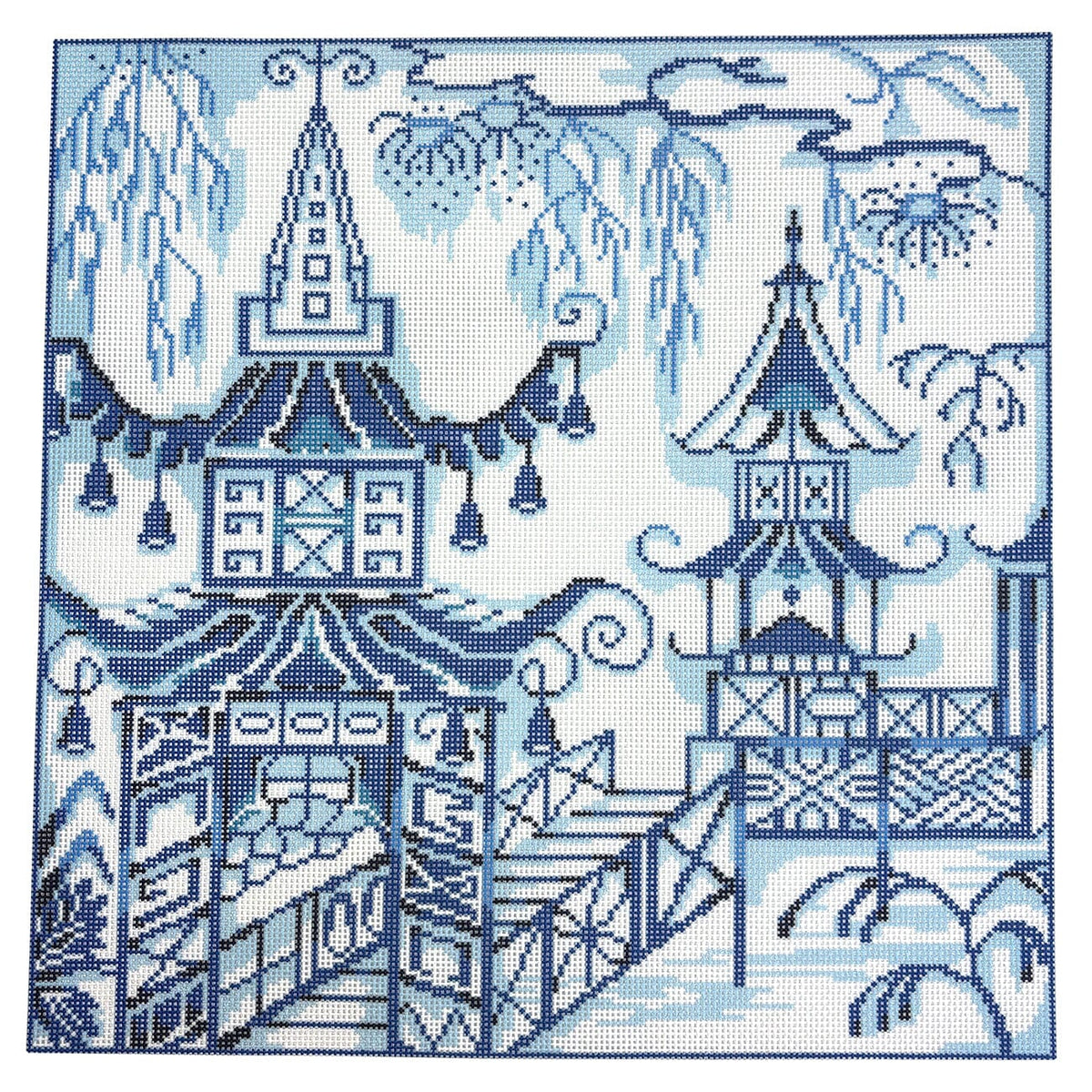 Canton Chinoiserie Printed Canvas Needlepoint To Go - 1