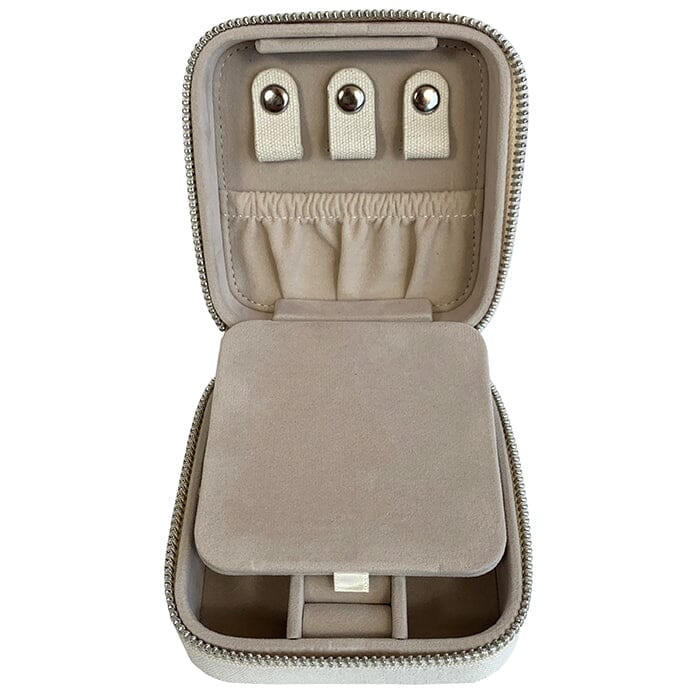 Canvas 3" Square Jewelry Box Linen Leather Goods Rachel Barri Designs