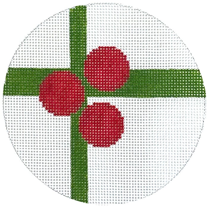 Card Art Ornament Green Cross Painted Canvas Elizabeth Crane Swartz Designs - 1