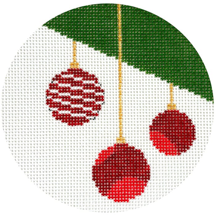 Card Art Ornament - Hanging Ornaments Trio Painted Canvas Elizabeth Crane Swartz Designs