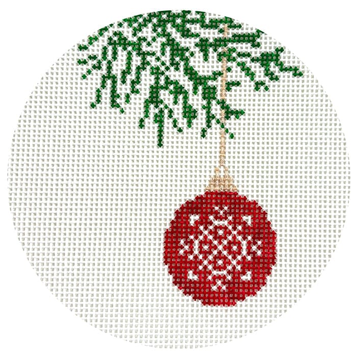 Card Art Ornament - Snowflake Bauble Painted Canvas Elizabeth Crane Swartz Designs