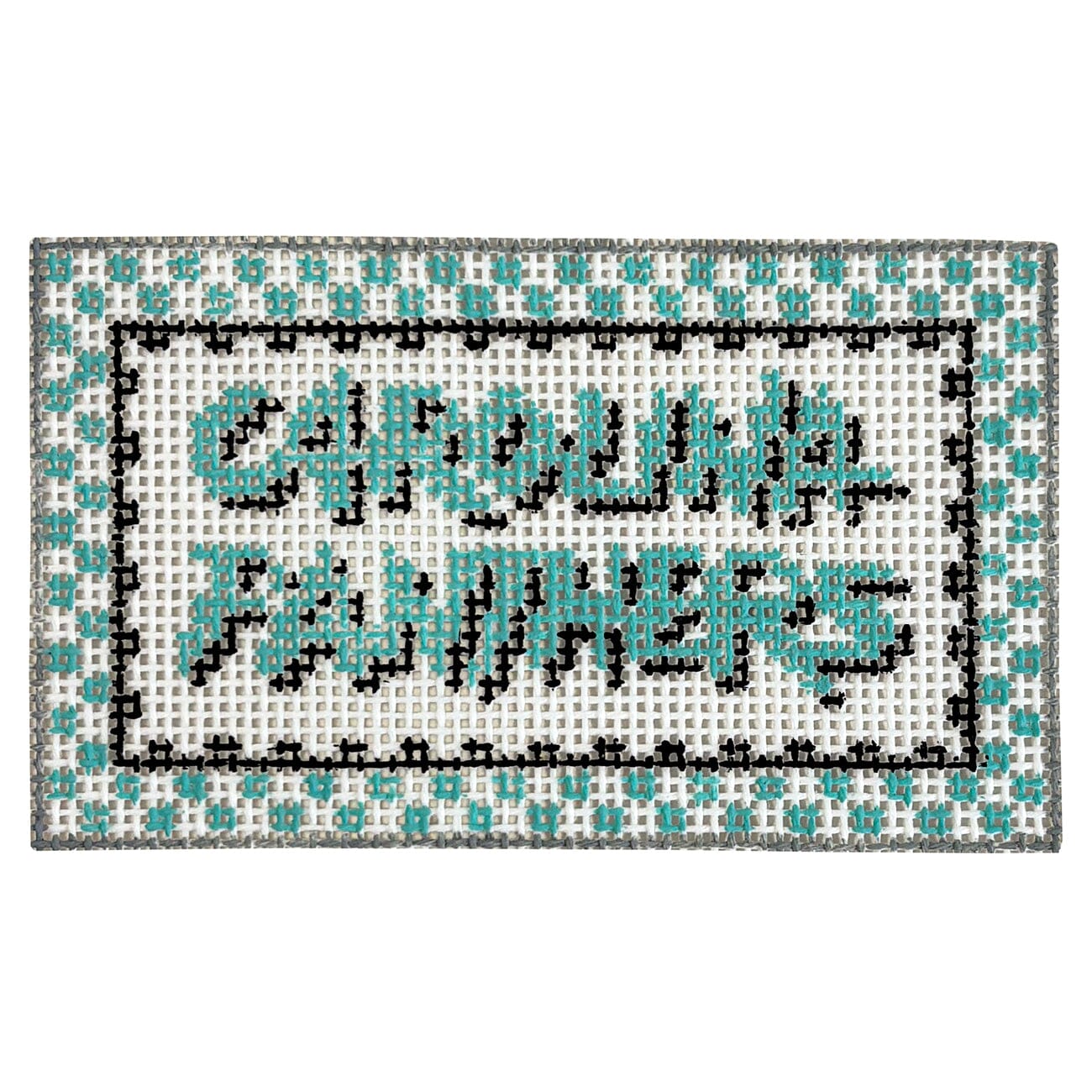 Carolina Panthers! Tiny Teams Painted Canvas Kathy Schenkel Designs - 1