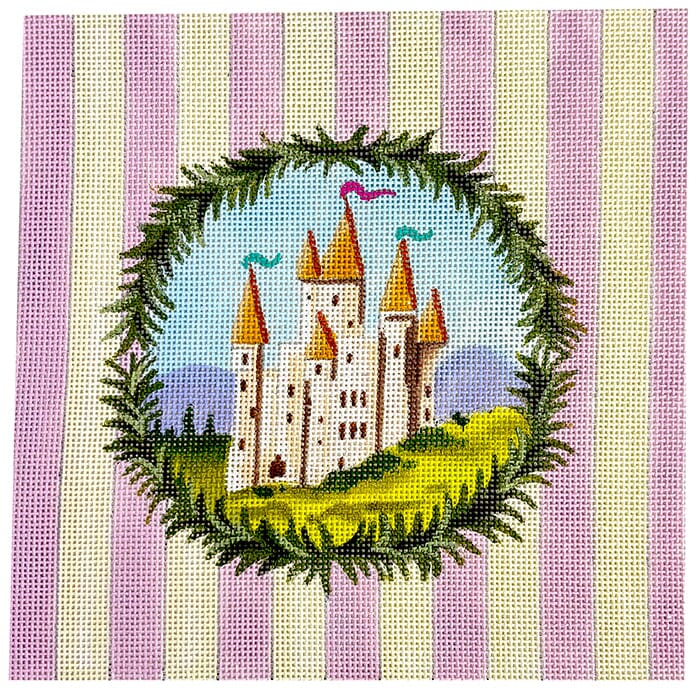Castle on Stripes Fairytale Painted Canvas Colors of Praise