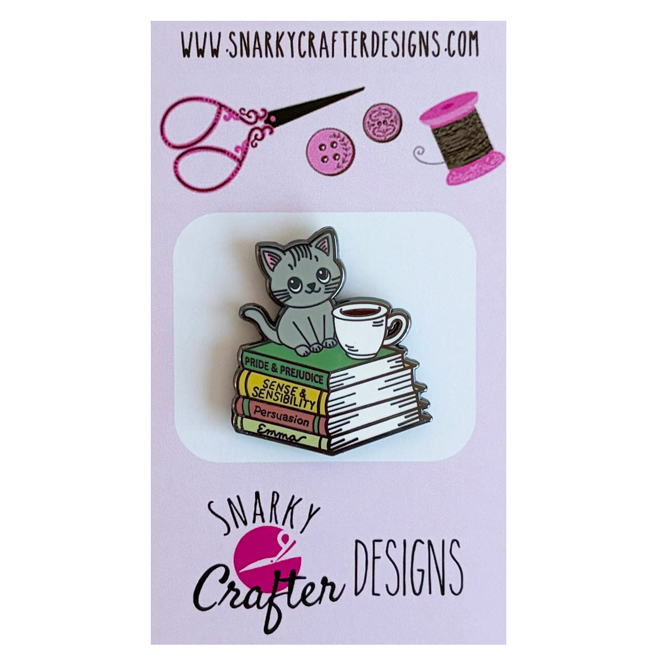 Cats, Coffee and Jane Austen Needleminder Accessories Snarky Crafter Designs
