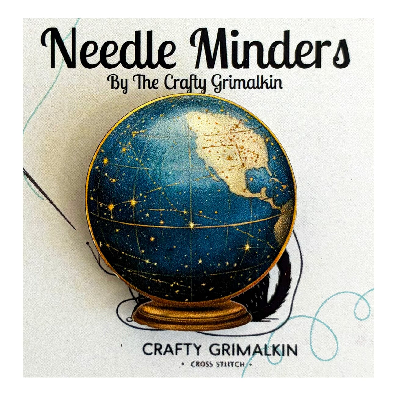 Celestial Globe Wooden Needle Minder Accessories The Crafty Grimalkin - 1