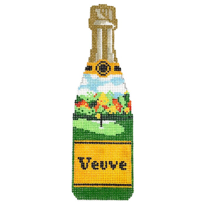 Champagne Bottle Fall Masters Painted Canvas C'ate La Vie - 1