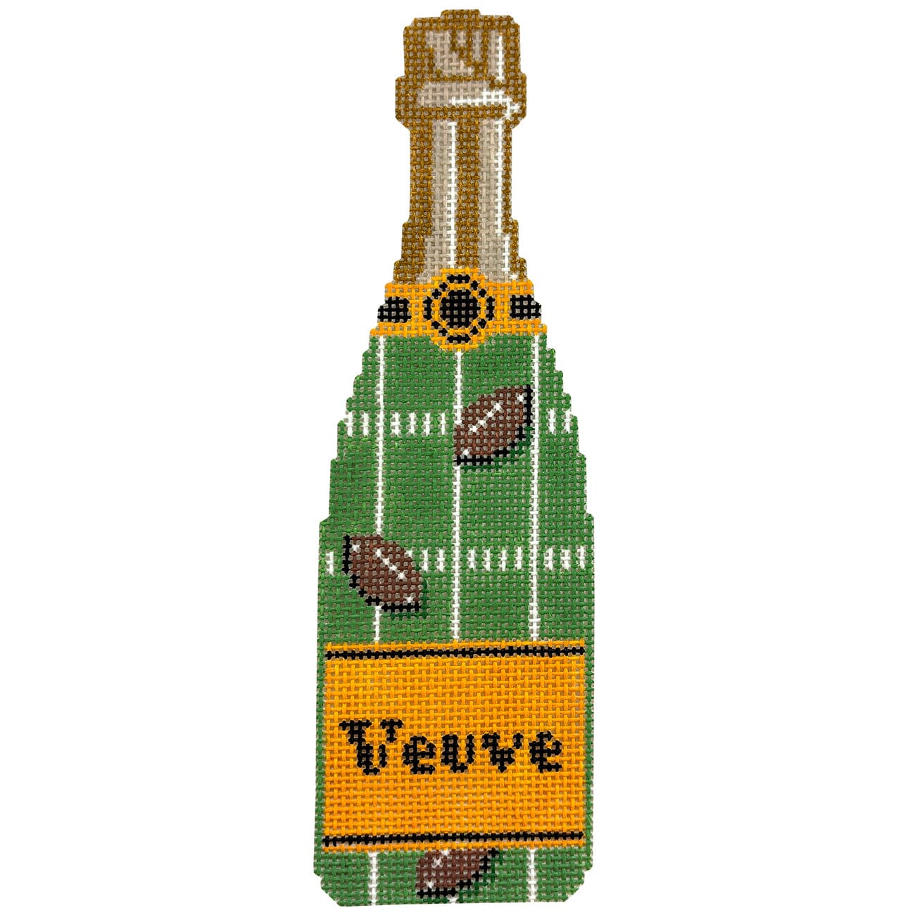 Champagne Bottle Football Painted Canvas C'ate La Vie - 1