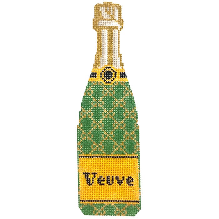 Champagne Bottle - GG Quilt Painted Canvas C'ate La Vie