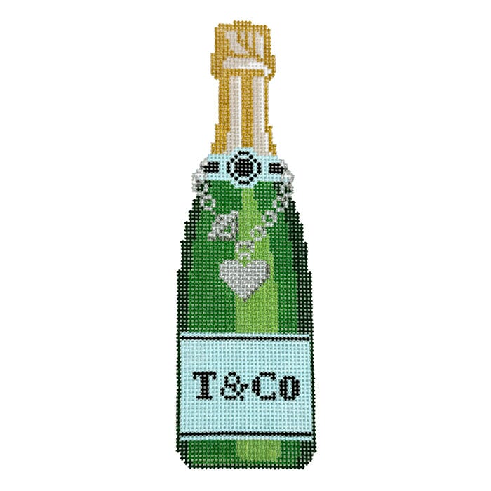 Champagne Bottle T & Co Painted Canvas C'ate La Vie - 1