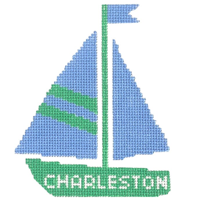 Charleston Sailboat Printed Canvas Prepsetter - 1