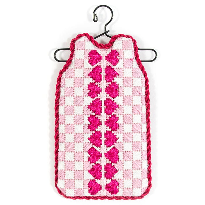 Checks/Heart Trim Mini Shift with Stitch Guide Printed Canvas Two Sisters Needlepoint - 1
