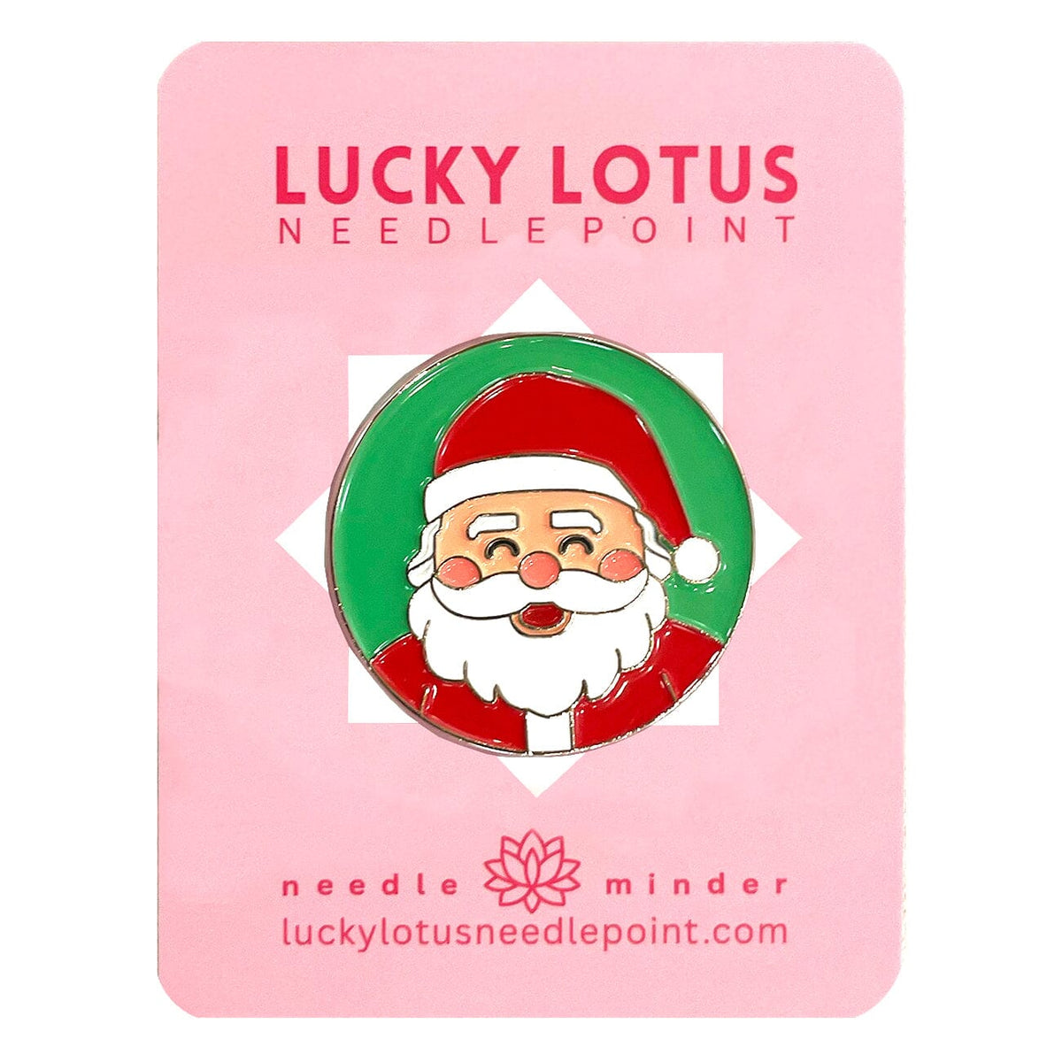 Cheeky Santa Needle Minder Painted Canvas Lucky Lotus Needlepoint - 1