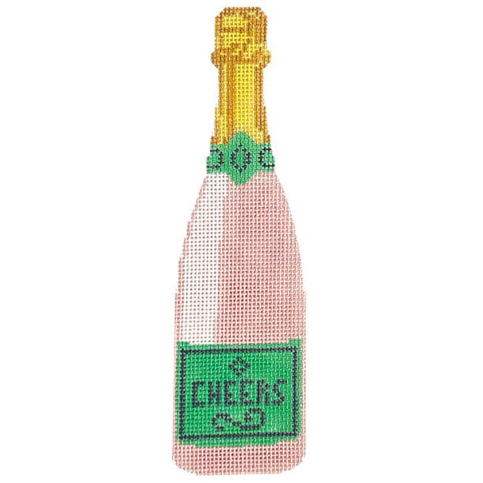 Cheers Champagne Ornament Painted Canvas Initial K Studio - 1