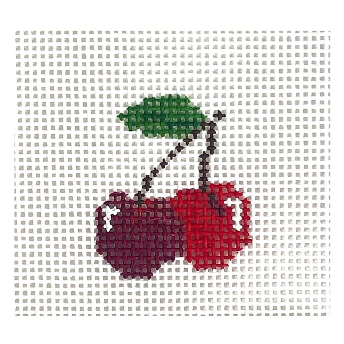 Cherries Mini Painted Canvas MF Needlepoint