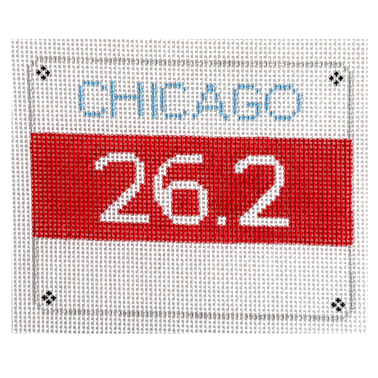 Chicago Race Bib Painted Canvas Goodpoint Needlepoint