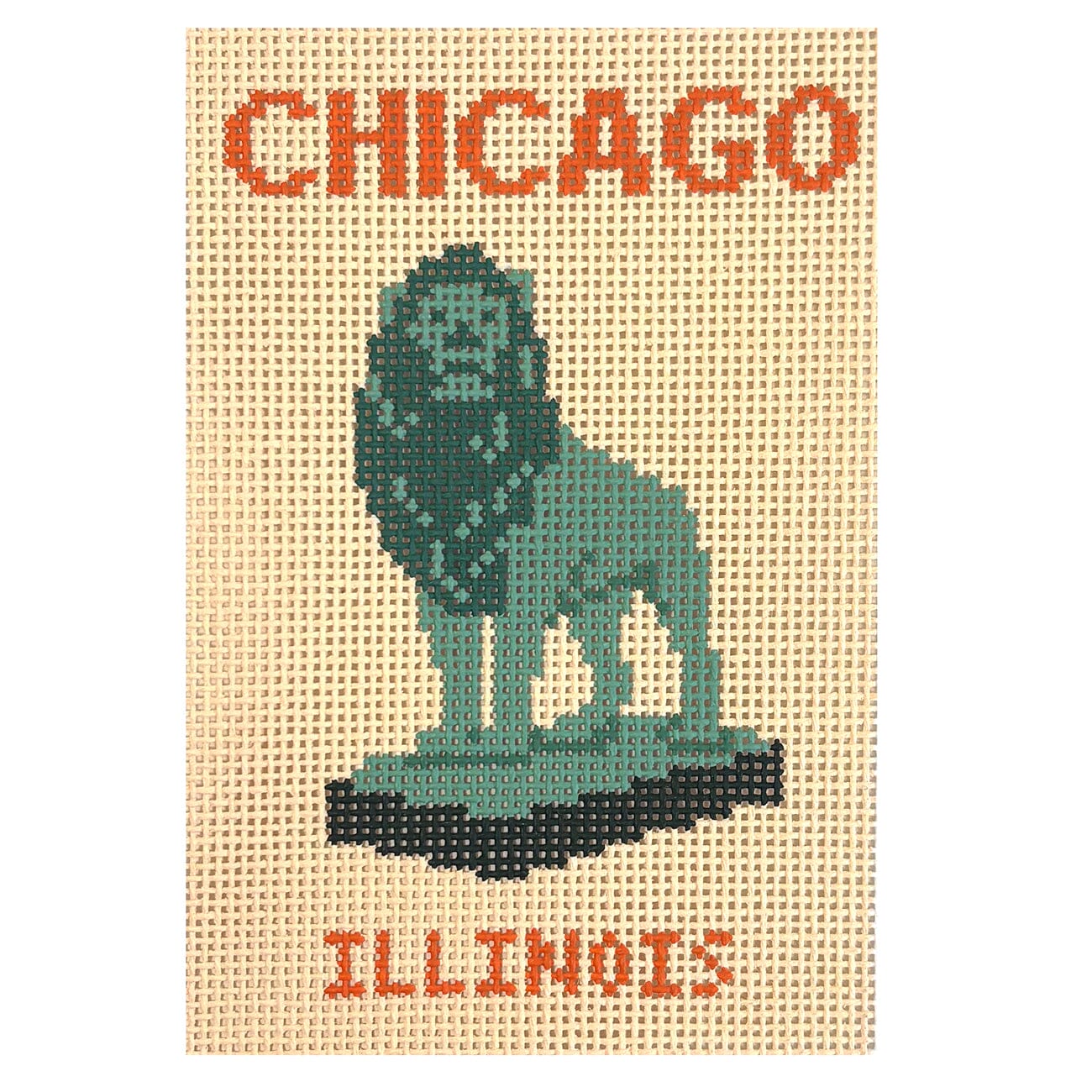 Chicago Travel Book Painted Canvas Atlantic Blue Canvas - 1