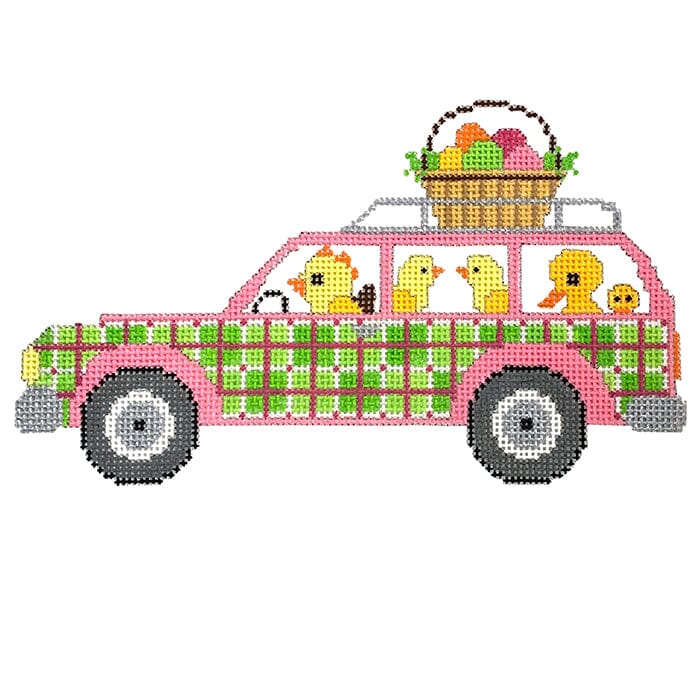 Chick Wagon Painted Canvas Eye Candy Needleart - 1