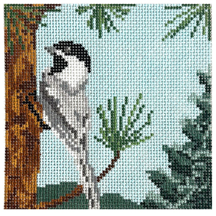 Chickadee Coaster Painted Canvas Ann Kaye Studio - 1
