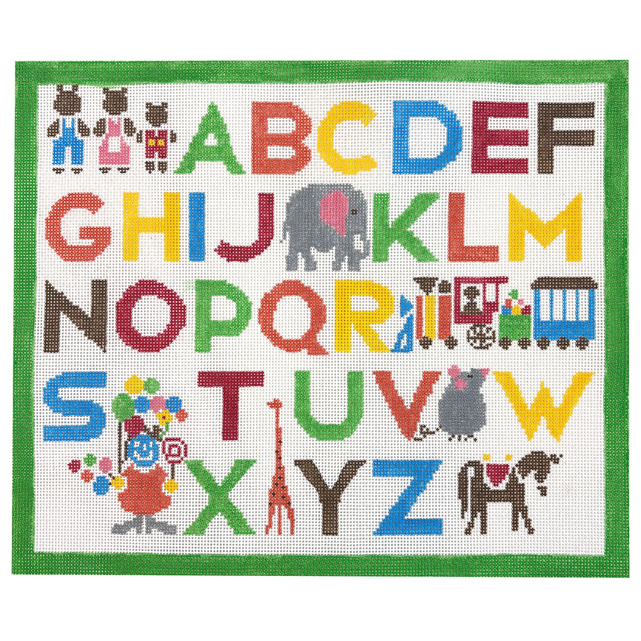Child's Playtime Alphabet Sampler Painted Canvas Jean Smith - 1