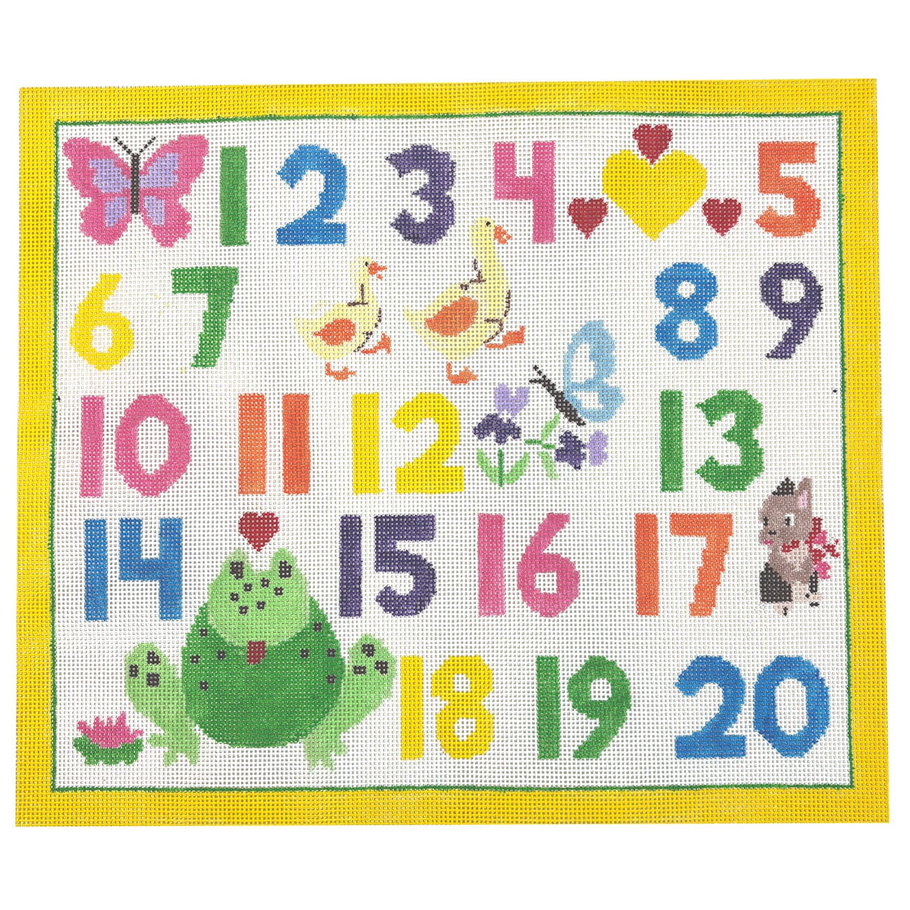 Child's Playtime Number Sampler Painted Canvas Jean Smith - 1
