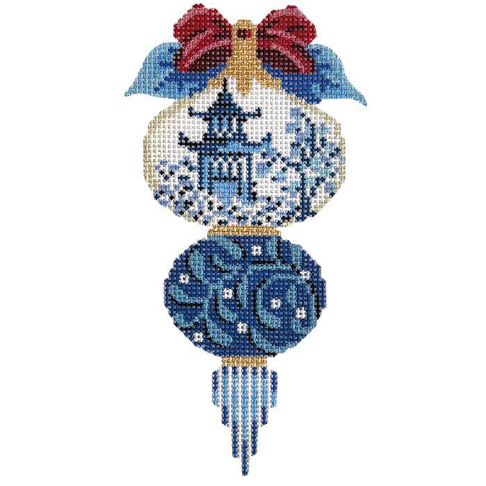 China Blue Triple Onion Painted Canvas The Colonial Needle Company - 1