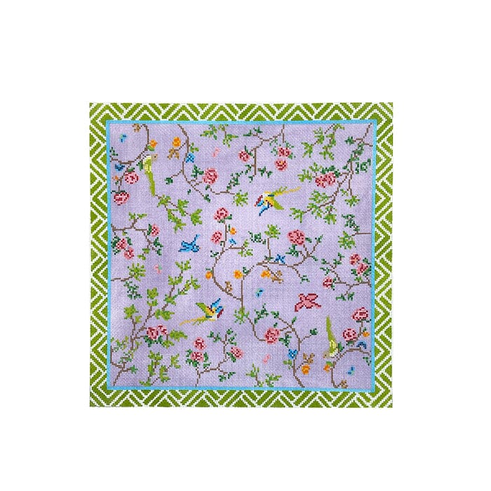 Chinoiserie Tray / Pillow Painted Canvas Initial K Studio - 1