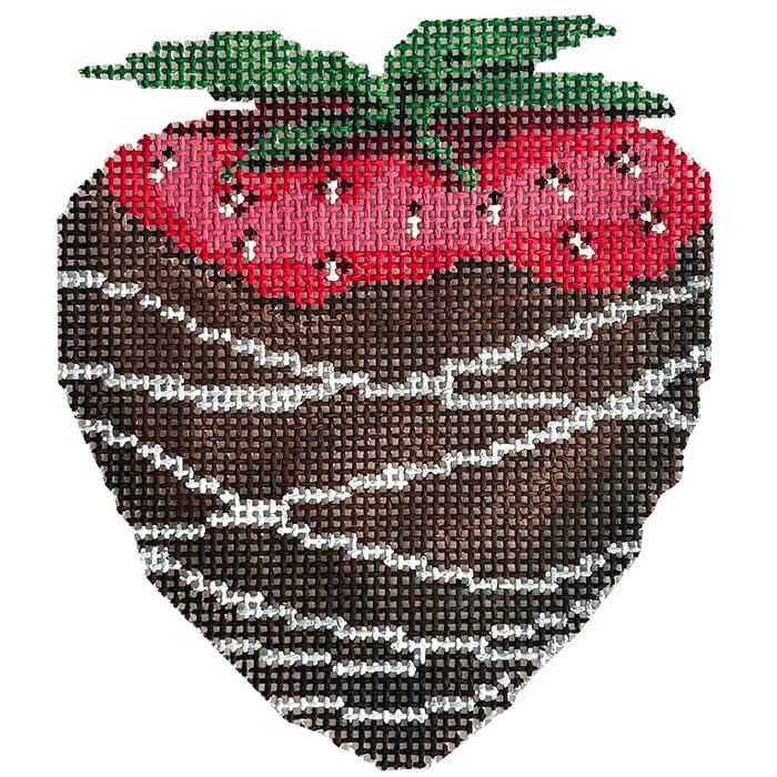 Chocolate Covered Strawberry Painted Canvas Laura Love Designs - 1